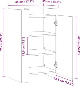 vidaXL Szafka, biała, 45x35x75 cm 10