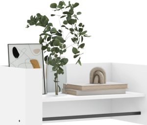 vidaXL Półka wisząca, biała, 70,5x35x30,5 cm, materiał drewnopochodny 3