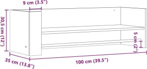 vidaXL Półka ścienna, przydymiony dąb, 100x35x30,5 cm 9