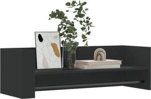 vidaXL Półka ścienna, czarna, 100x35x30,5 cm, materiał drewnopochodny 3
