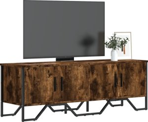 vidaXL Szafka pod TV, przydymiony dąb, 122x34x41 cm 1