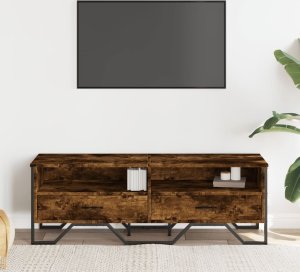 vidaXL Szafka pod TV, przydymiony dąb, 122x34x41 cm 3