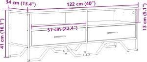 vidaXL Szafka pod TV, przydymiony dąb, 122x34x41 cm 10