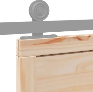 vidaXL Drzwi przesuwne, 90x208 cm, lite drewno sosnowe 7