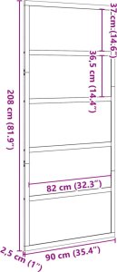 vidaXL Drzwi przesuwne, 90x208 cm, lite drewno sosnowe 10