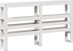 vidaXL Wezgłowie do łóżka, z półkami, białe, 140 cm, drewno sosnowe 2