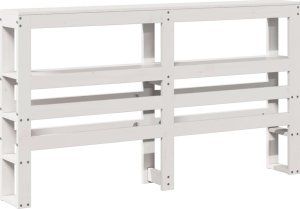 vidaXL Wezgłowie do łóżka, z półkami, białe, 140 cm, drewno sosnowe 6