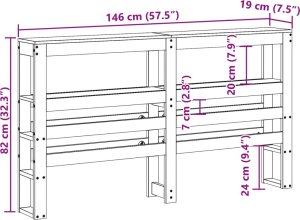 vidaXL Wezgłowie do łóżka, z półkami, białe, 140 cm, drewno sosnowe 9