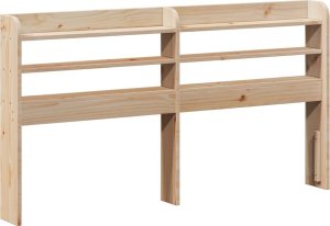 vidaXL Wezgłowie do łóżka, z półkami, 160 cm, lite drewno sosnowe 2