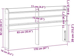 vidaXL Wezgłowie do łóżka, z półkami, 160 cm, lite drewno sosnowe 9