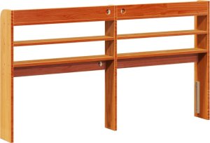 vidaXL Wezgłowie do łóżka, z półkami, woskowy brąz, 150 cm, sosnowe 5