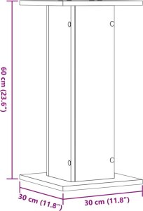 vidaXL Podstawki pod głośniki, 2 szt., stare drewno, 30x30x60 cm 9