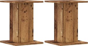vidaXL Podstawki pod głośniki, 2 szt., stare drewno, 30x30x40 cm 2