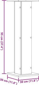 vidaXL Podstawki pod głośniki, 2 szt., szarość betonu, 30x30x95 cm 9