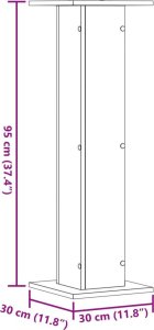 vidaXL Podstawki pod głośniki, 2 szt., stare drewno, 30x30x95 cm 9