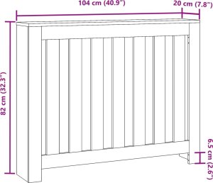 vidaXL Osłona na grzejnik, biała, 104x20x82cm, materiał drewnopochodny 7