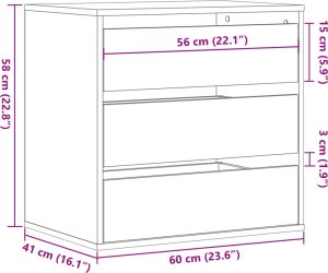 vidaXL Komoda, przydymiony dąb, 60x41x58 cm 10
