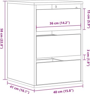 vidaXL Komoda, szarość betonu, 40x41x58 cm 10