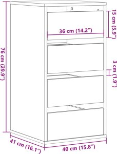 vidaXL Komoda, dąb sonoma, 40x41x76 cm 10