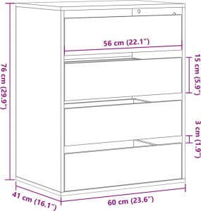 vidaXL Komoda, szarość betonu, 60x41x76 cm 10