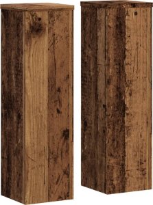 vidaXL Stojaki na rośliny, 2 szt., stare drewno, 17x17x60 cm 2