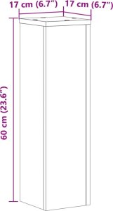 vidaXL Stojaki na rośliny, 2 szt., stare drewno, 17x17x60 cm 10