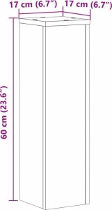 vidaXL Stojaki na rośliny, 2 szt., szary dąb sonoma, 17x17x60 cm 10