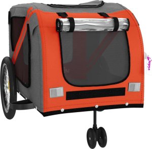 vidaXL Przyczepka rowerowa dla zwierząt, tkanina Oxford i żelazo 5