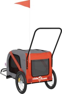 vidaXL Przyczepka rowerowa dla zwierząt, tkanina Oxford i żelazo 8