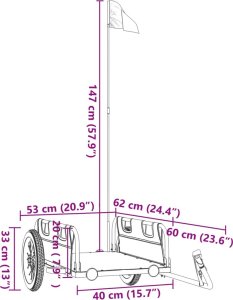 vidaXL Przyczepka rowerowa, zielona, tkanina Oxford i żelazo 11