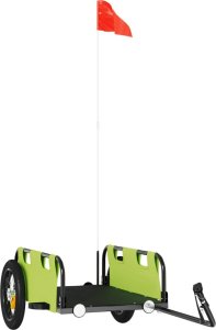 vidaXL Przyczepka rowerowa, zielona, tkanina Oxford i żelazo 2