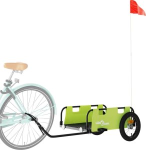 vidaXL Przyczepka rowerowa, zielona, tkanina Oxford i żelazo 3