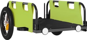 vidaXL Przyczepka rowerowa, zielona, tkanina Oxford i żelazo 4