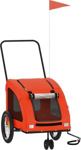 vidaXL Przyczepka rowerowa dla zwierząt, tkanina Oxford i żelazo 2