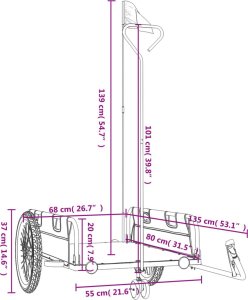 vidaXL Przyczepka rowerowa, żółto-czarna, tkanina Oxford i żelazo 11