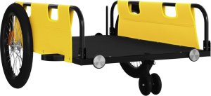 vidaXL Przyczepka rowerowa, żółto-czarna, tkanina Oxford i żelazo 4