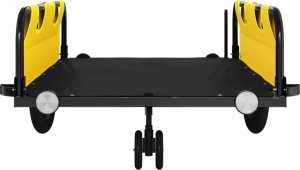 vidaXL Przyczepka rowerowa, żółto-czarna, tkanina Oxford i żelazo 5