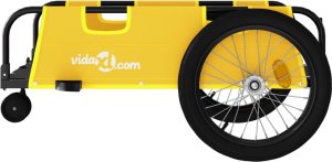 vidaXL Przyczepka rowerowa, żółto-czarna, tkanina Oxford i żelazo 6