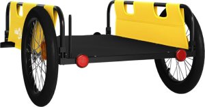 vidaXL Przyczepka rowerowa, żółto-czarna, tkanina Oxford i żelazo 7