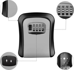 Aptel SEJF na Klucze 4 cyfrowy kod Skrzyneczka na Szyfr czarny AG613E 4