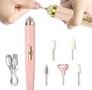 Aptel Poręczna FREZARKA do Paznokci + frezy różowa DA127 2