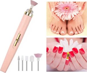 Aptel Poręczna FREZARKA do Paznokci + frezy różowa DA127 5