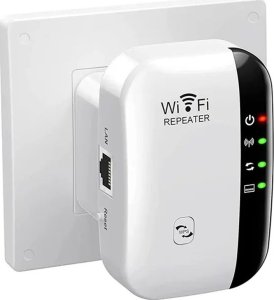 Access Point Aptel REPEATER Wzmacniacz Sygnału WLAN 2,4GHz sieciowy + kabel biały AK339 1