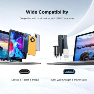 Kabel USB Techly USB-C - USB-C 0.12 m Czarny (ICOC USBC-FL-U322) 3