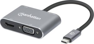 Adapter AV Manhattan Manhattan Hub Adapter USB-C 3.2 na 4K HDMI VGA USB-A USB-C PD 87W 1