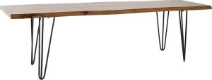 DKD Home Decor Ława DKD Home Decor 160 x 46 x 46 cm Naturalny Czarny Jasnobrązowy Alpino 1