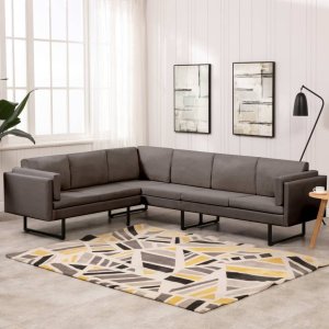 vidaXL VidaXL Corner Sofa Taupe Fabric 1