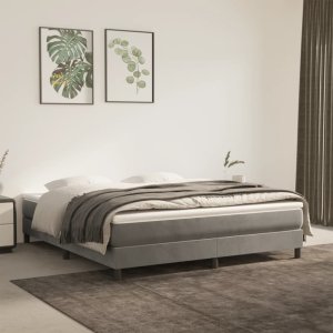 vidaXL VidaXL Pocket Spring Bed Mattress Light Gray 76"x79.9"x7.9" King Velvet 1