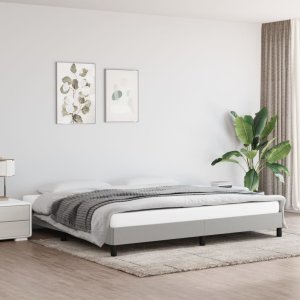 vidaXL VidaXL Bed Frame Light Gray 76"x79.9" King Fabric 1