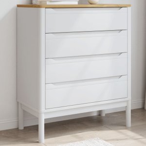 vidaXL VidaXL Chest of Drawers FLORO White Solid Wood Pine 1